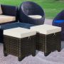 Outdoor pouf set, 2 pcs, 40.64 × 45.72 × 40.64 cm