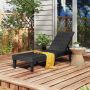 Outdoor sun lounger set, 2 pcs., 3 positions, Black, 150 × 57 × 88 cm