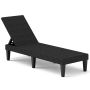 Outdoor chaise longue, 3 positions, Black, 150 × 57 × 88 cm