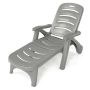Outdoor chaise longue, 5 positions, 2 casters, 30 × 73.5 × 22 in