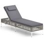 Outdoor chaise longue, 6-position backrest, 194 × 55 × 32/40/58/72/84/94 cm