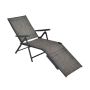 Outdoor chaise longue, foldable, 5 positions, Grey, 63.5 × 21.5 × 79.5 cm