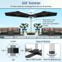 Outdoor umbrella, 360° rotation, 5 tilt positions, 300 × 300 × 261 cm