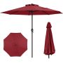 Outdoor Umbrella, 8 Ribs, Red, 8.5 × 8.5 × 7.4 ft
