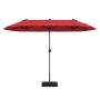Outdoor Umbrella, Double Sided, 12 Ribs, Red, 13 × 6.6 × 8 ft