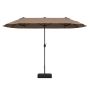 Outdoor Umbrella, Double-Sided, 12-Rib, Sand, 13 × 6.6 × 8 ft