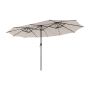 Outdoor umbrella, double-sided, 48 LED lights, Sand, 39.4 × 23.5 × 20.32 cm