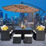 Outdoor umbrella, hanging, 24 LED lights