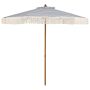 Outdoor umbrella, with fringes, Ø 213.36 × 231.65 cm