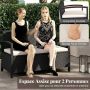 Outdoor garden bench, 2 seats and 160 l storage box, 129 × 61 × 77 cm