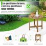 Outdoor Side Table, Round Table Top, Black/Grey/White/Teak