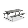 Outdoor table and bench set, 6-8 seats, 72 × 59 × 30 inches