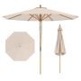 Outdoor table umbrella, 8 bamboo poles, Sand, 270 × 254 × 270 cm