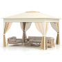 Outdoor canopy, 4 mesh sides, Sand, 338 × 338 × 260 cm