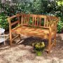 Outdoor bench, for two people with backrest and armrests, 119.38 × 50.8 × 78.74 cm