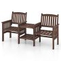 Outdoor bench, 2 chairs and table, Brown/white, 165.1 × 61 × 88.9 cm