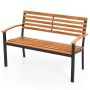Outdoor bench, 2-seater, Black, 119.38 × 58.42 × 86.36 cm