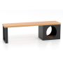 Outdoor bench, 3-seater, with cat house, 150 × 38 × 44 cm
