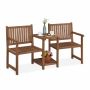 Садовая скамейка Relaxdays 10038648.0, 2 места с 2 столешницами, 161 × 86 × 61 см