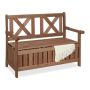Уличная скамья Relaxdays 10038654.0, 2-местная с ящиком, Коричневая, 115 × 85 × 60 см