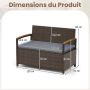 Outdoor bench with storage box, 175 l, 120 × 84 × 61 cm