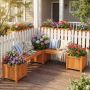 Outdoor bench with pots, 2 pots, 105 × 26.5 × 29.5 cm