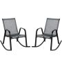 Outdoor rocking chairs, 2 pcs, Gray, 91.44 × 86.36 × 62.23 cm