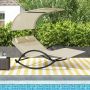 Outdoor swing bed, double, with 2 headrests, 182 × 165 × 137 cm