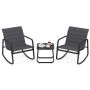 Outdoor swing bistro furniture set, 3 pieces
