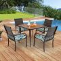 Outdoor dining set, 5-piece, Brown, 89 × 89 × 71.1 cm