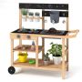 Outdoor kitchen play set, 2 stoves, 87 × 36 × 91 cm