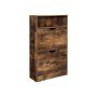Shoe cabinet with vintage brown flaps