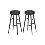 Set of 2 bar stools 51.6x51.6x76.2cm., black