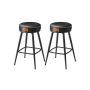 Set of 2 bar stools 54x54x65cm., black
