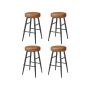 Set of 4 bar stools 49.5x49.5x63cm., black/brown