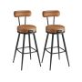 Set of 2 bar stools 57x57x101cm., black/brown