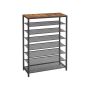 Shoe rack 100 x 30 x 152 cm., brown/black