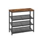 Shoe shelf 30x75x73cm., black/brown