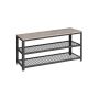 Hallway bench 30x100x45cm., black/light brown