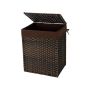 Laundry basket made of polyrattan, 90 L capacity, brown