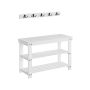 Shoe bench with wall-mounted coat rack, white/black