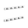 Set of 2 wall hangers 4.8x70x7cm., white/black