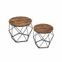 Set of 2 coffee tables, black/brown
