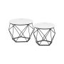 Set of 2 coffee tables, black/white