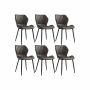 Set of 6 dining chairs with backrest