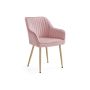 Dining chair 60x62.5x85cm., pink/gold color
