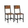 Dining Chair Set of 2 Vintage Brown-Black