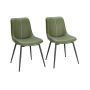 Set of 2 dining chairs 56x50.3x81cm., green/black