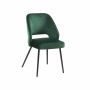 Set of 2 velvet dining chairs, green