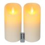 LED-plokk-küünalde komplekt Relaxdays, 2 tk, Ø 10 × 24,5 cm